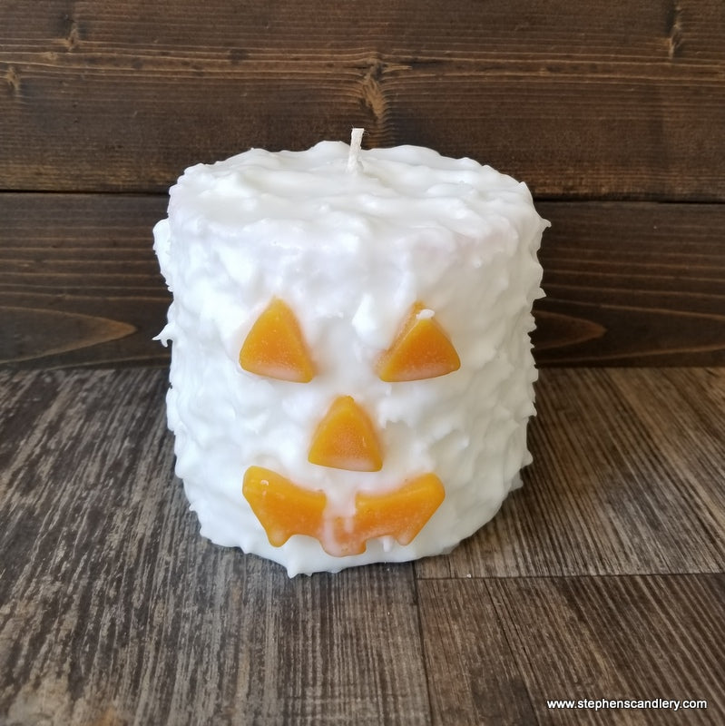 Jack-O-Lantern Hand Caked Pillar Candle™