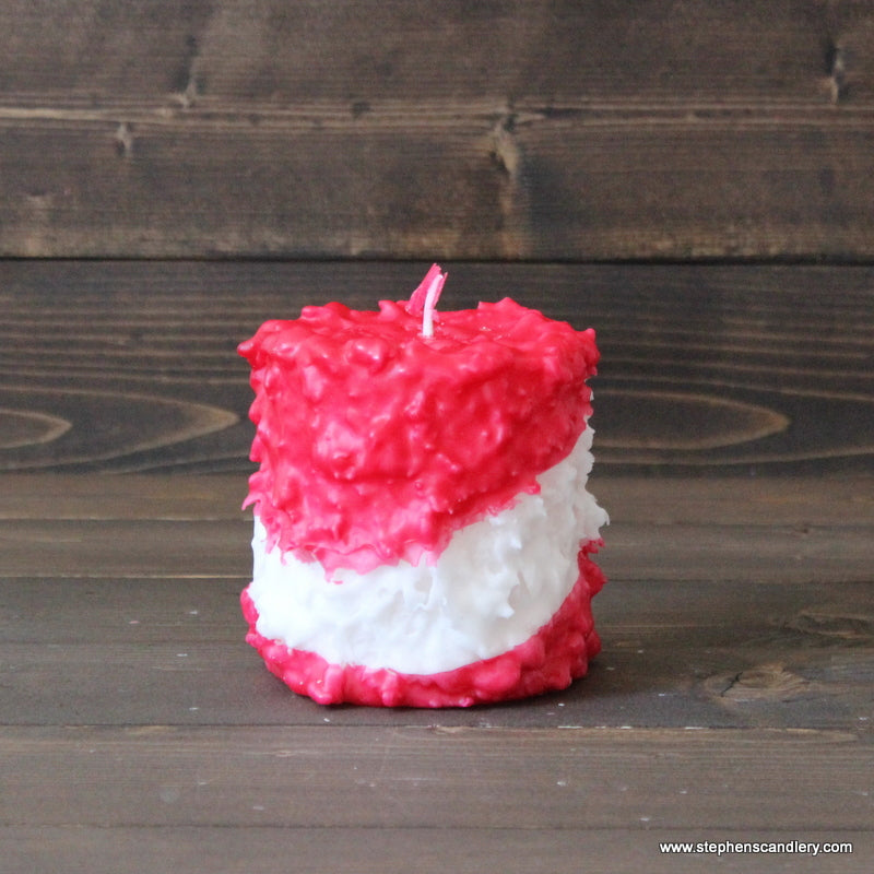Candy Cane Hand Caked Pillar Candle™