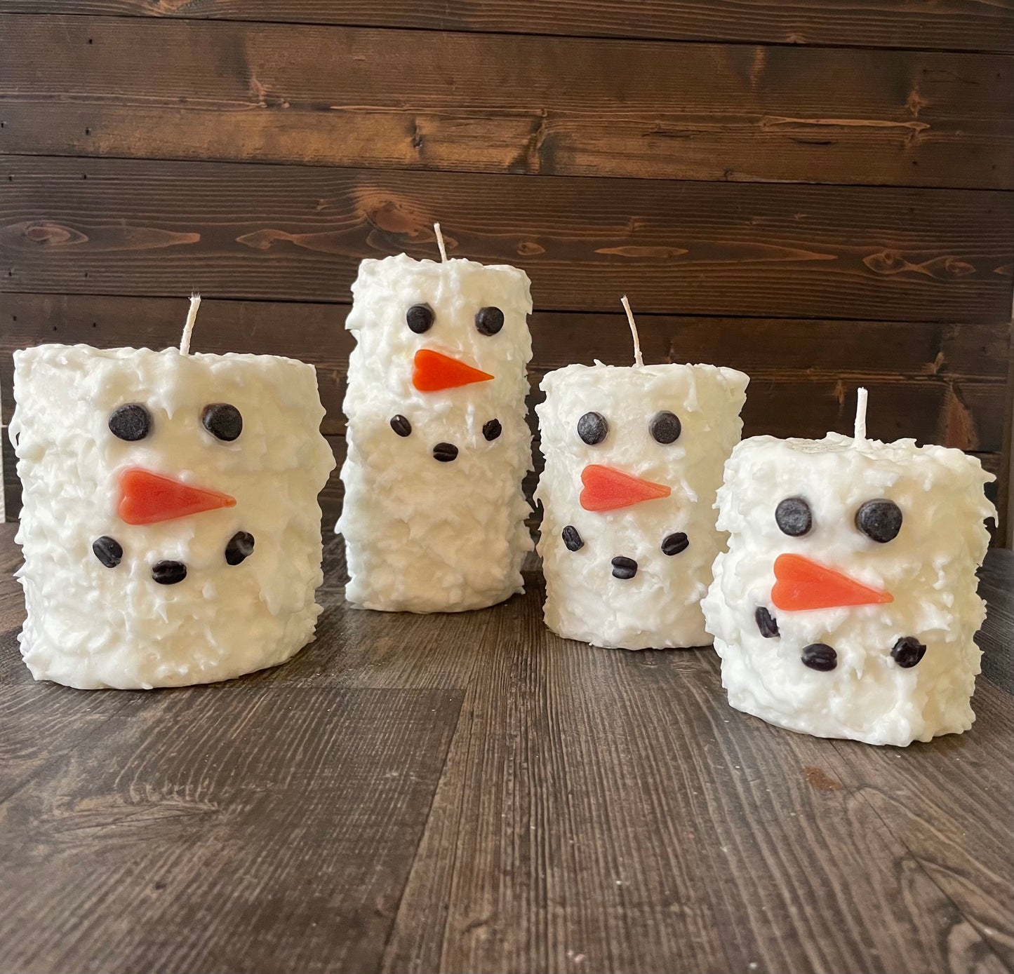 Snowman Hand Caked Pillar Candle™