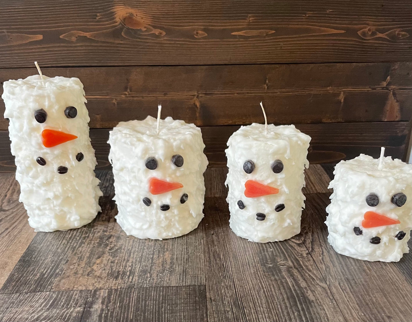 Snowman Hand Caked Pillar Candle™