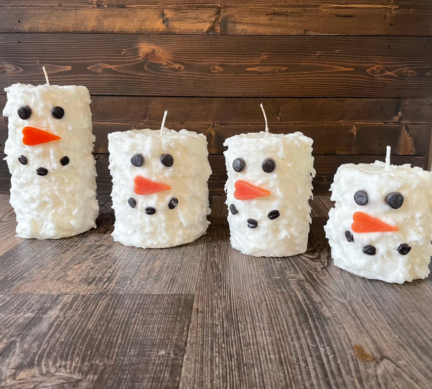 Snowman Hand Caked Pillar Candle™