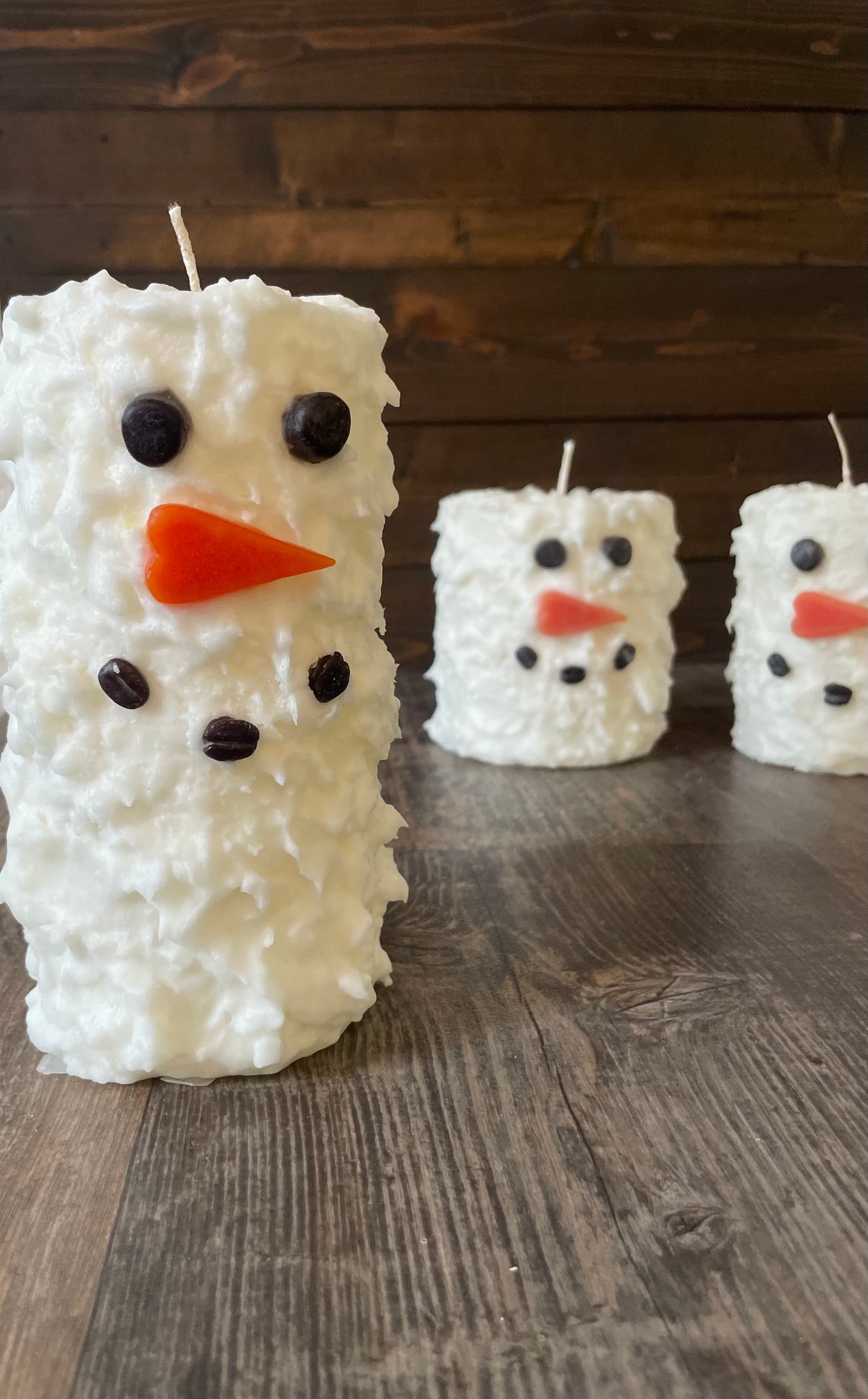 Snowman Hand Caked Pillar Candle™