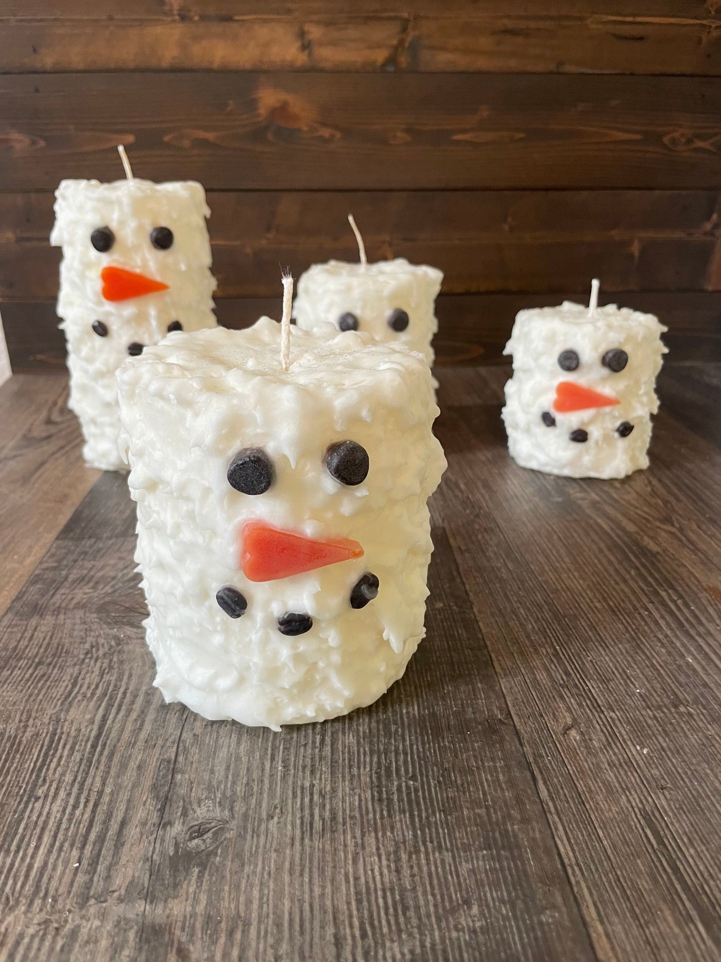 Snowman Hand Caked Pillar Candle™