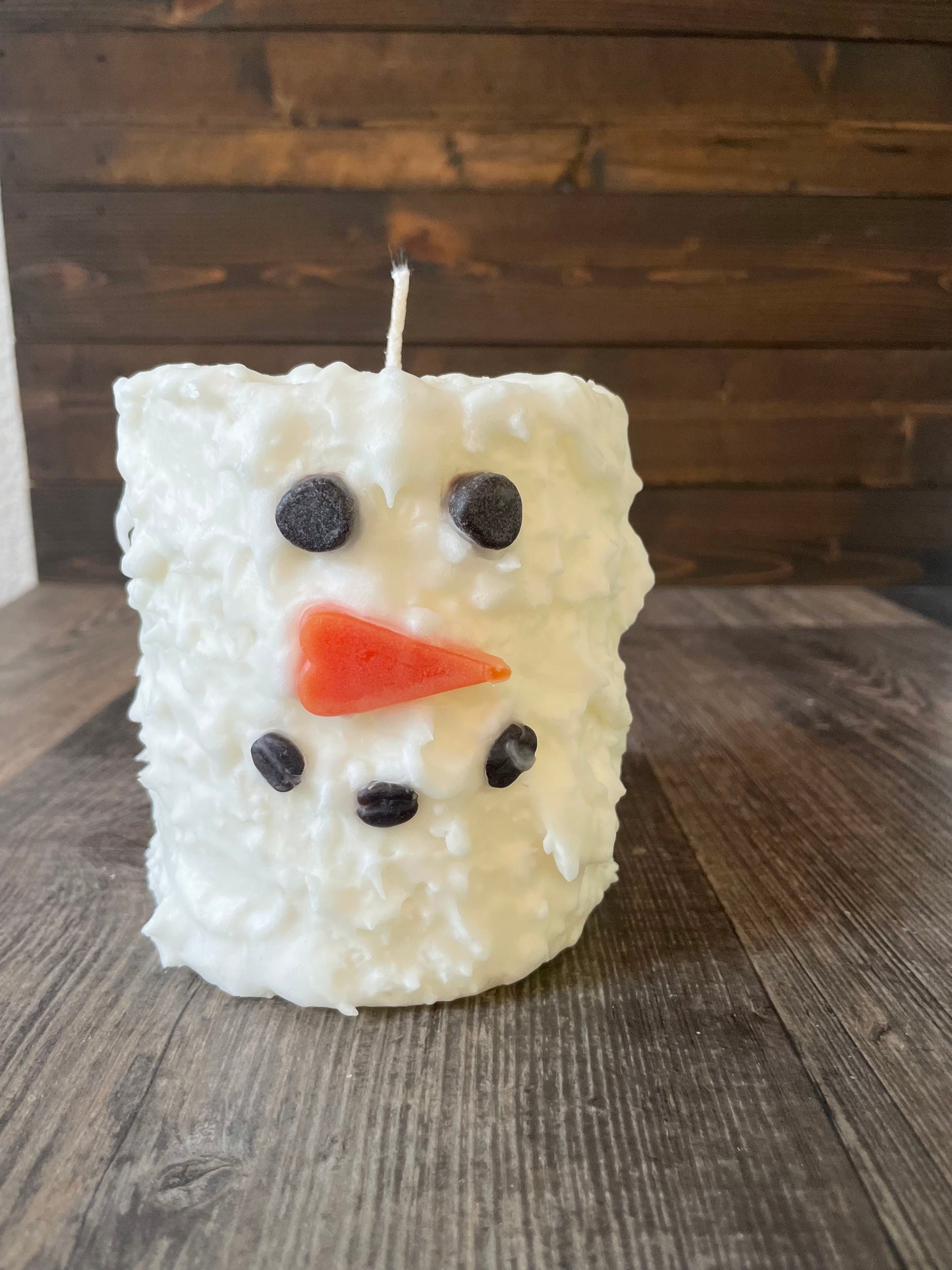 Snowman Hand Caked Pillar Candle™