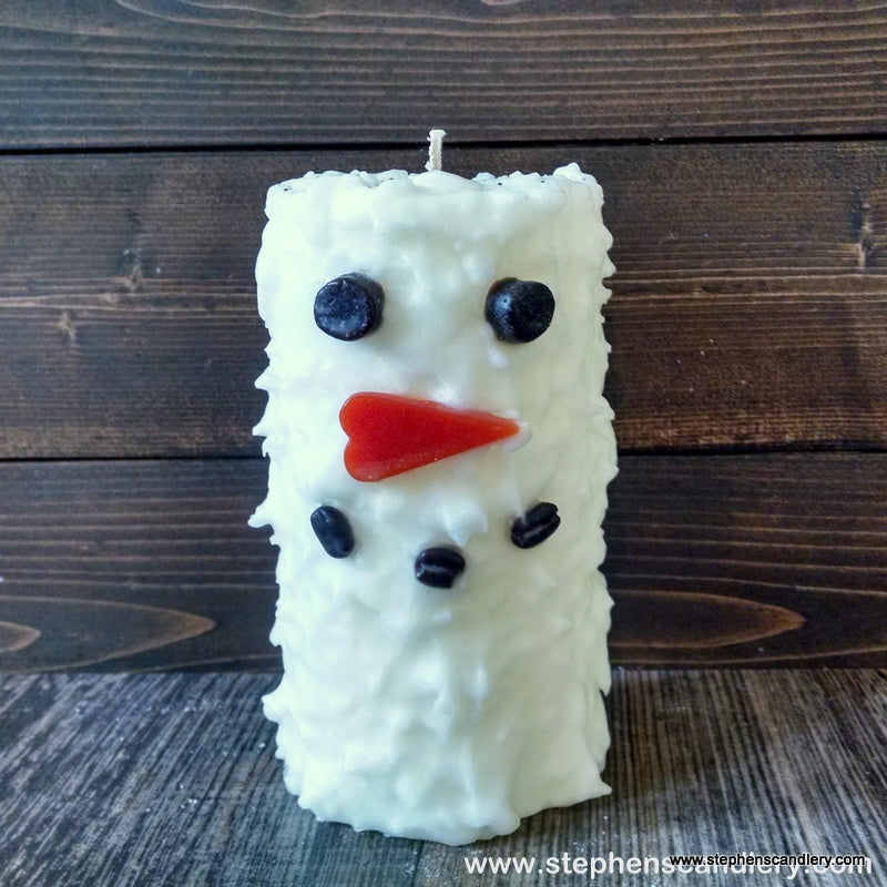 Snowman Hand Caked Pillar Candle™