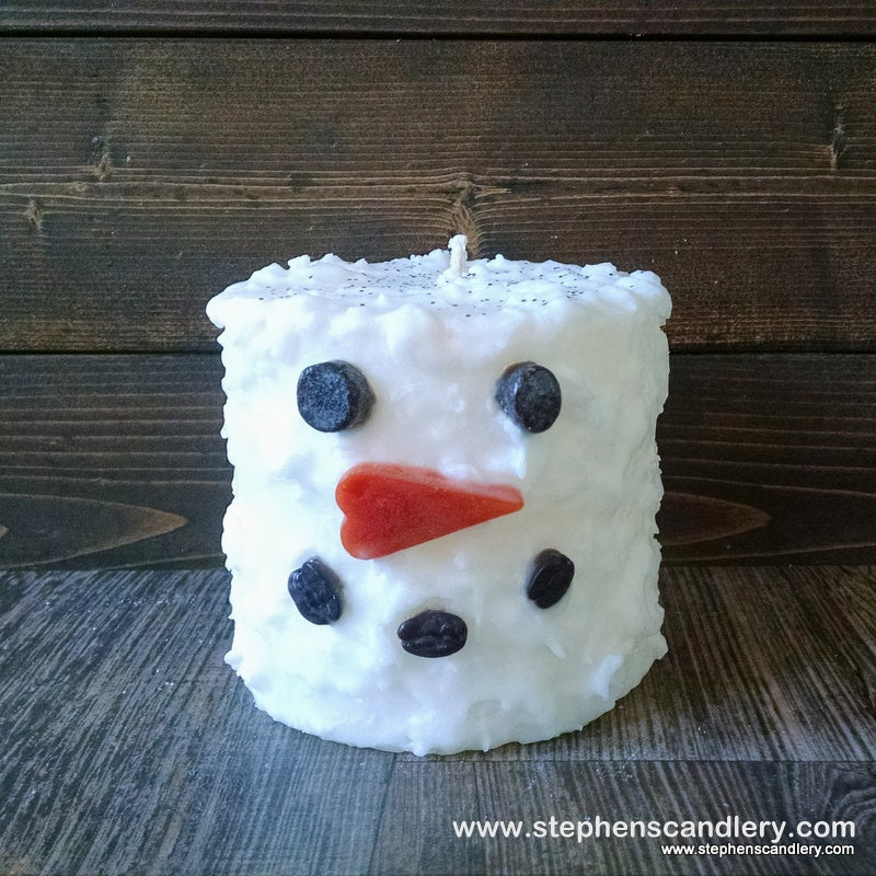 Snowman Hand Caked Pillar Candle™