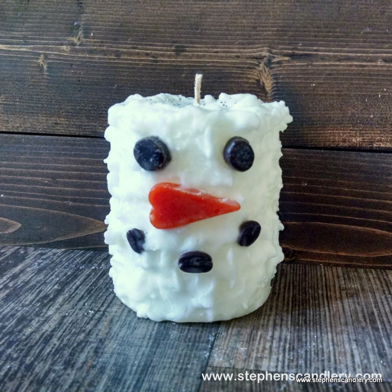 Snowman Hand Caked Pillar Candle™