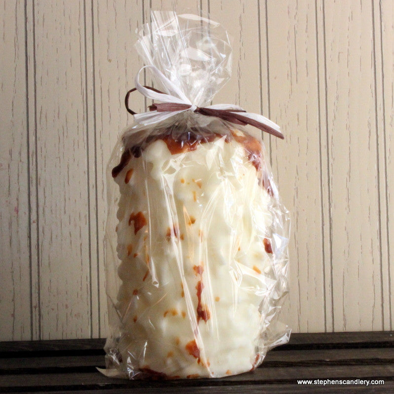 French Vanilla Coffee Hand Caked Pillar Candle