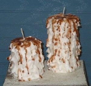 French Vanilla Coffee Hand Caked Pillar Candle