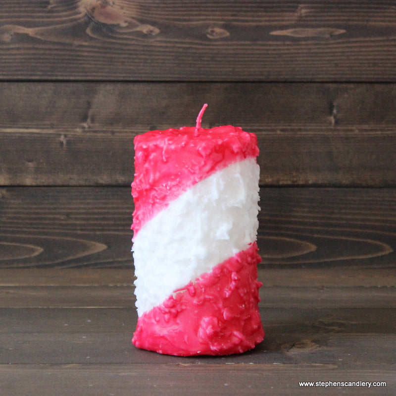 Candy Cane Hand Caked Pillar Candle™