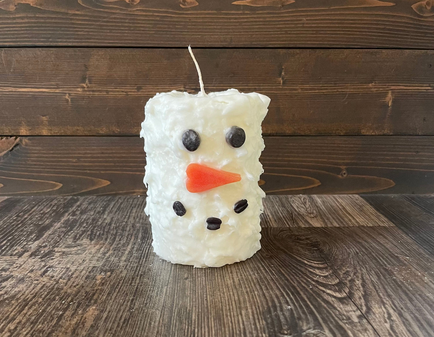 Snowman Hand Caked Pillar Candle™