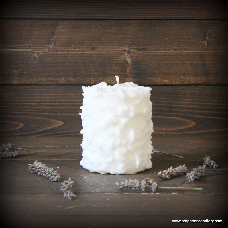 Lavender Hand Caked Pillar Candle™